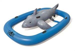 Bestway 41124 Tidal Wave Shark Shaped Inflatable Ride-On Float - Blue &amp; Grey