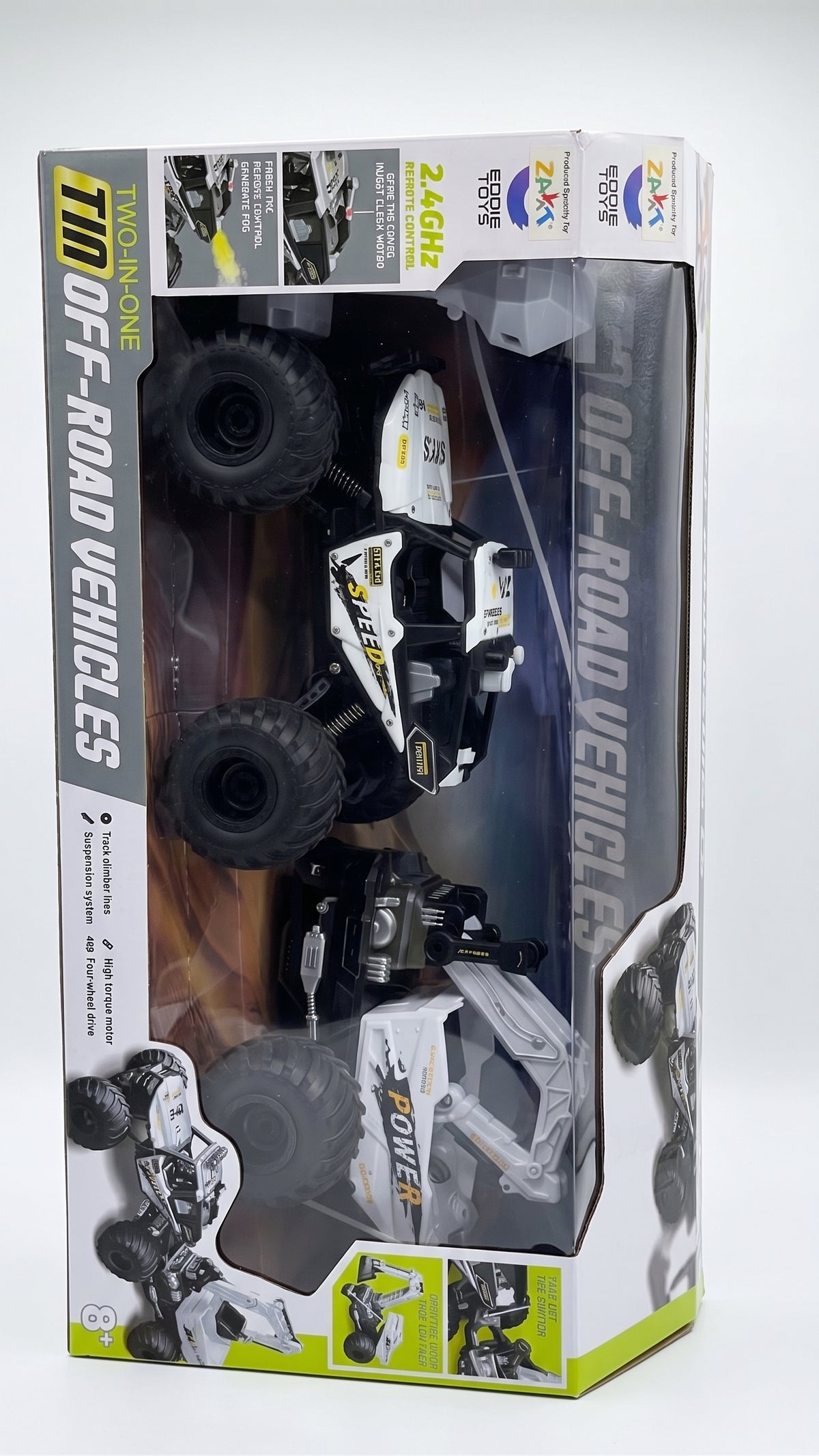 Boxed off-road remote control vehicle with remote controller