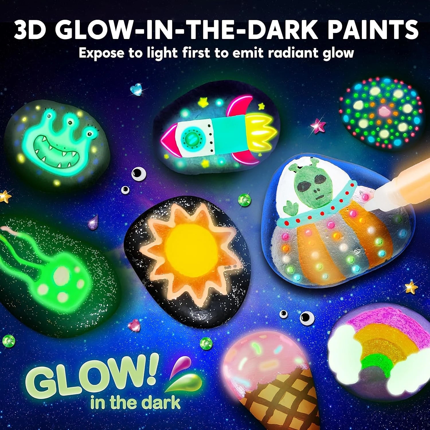 Glow in the Dark Rock Painting