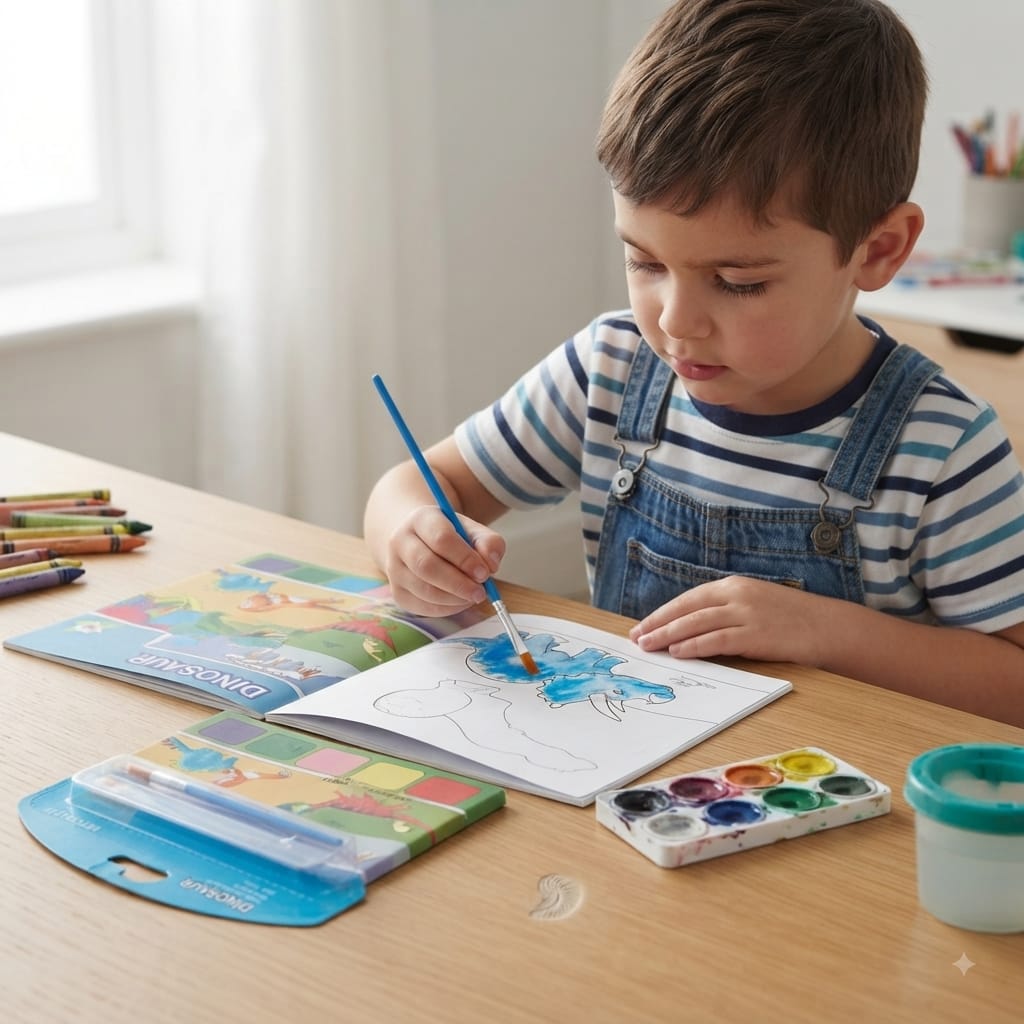 Dinosaur Watercolour Book with Brush