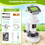 Unboxed electronic microscope with sample tray and USB Type‑C cable