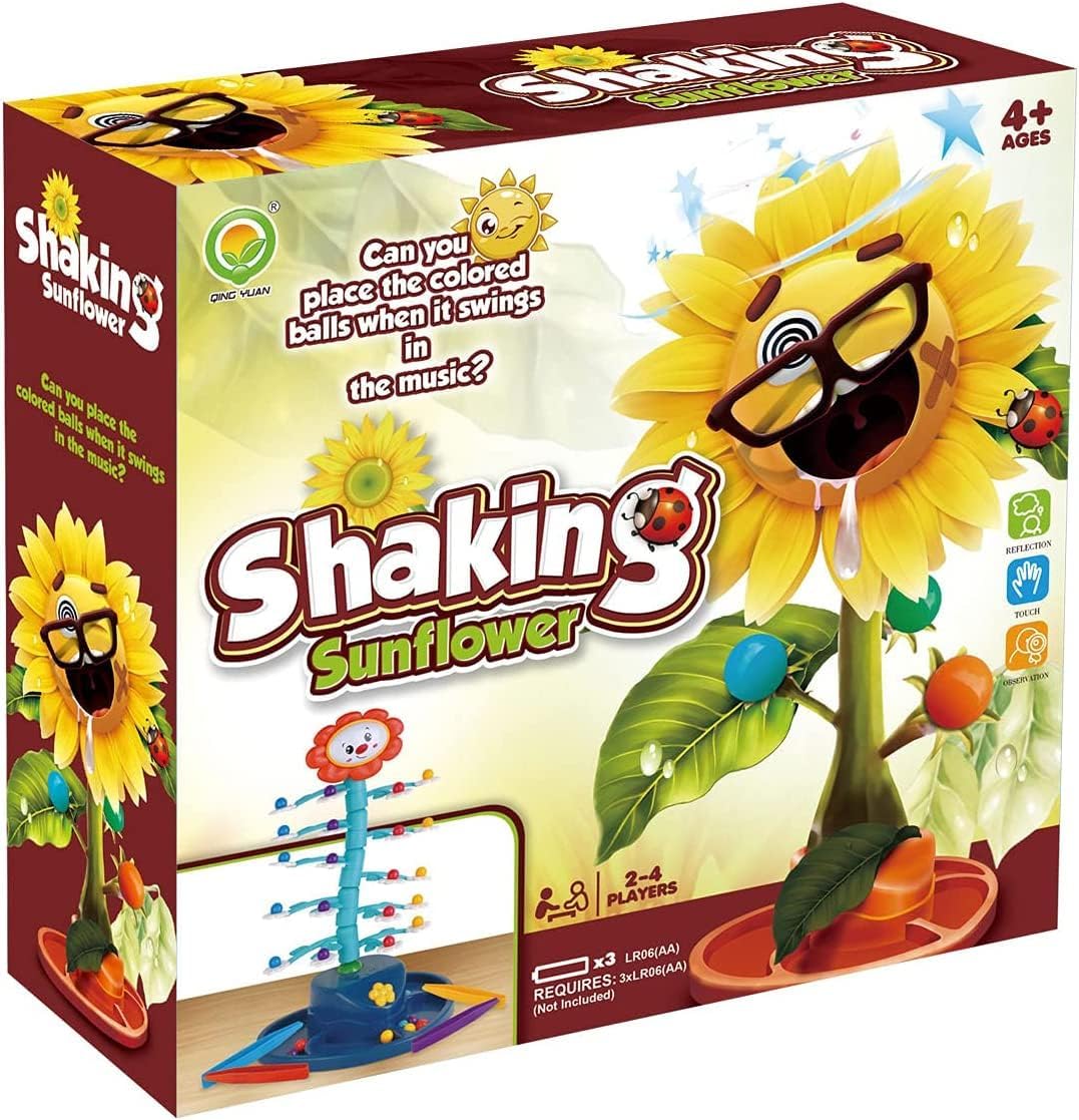 Child playing the Shaking Sunflower family game