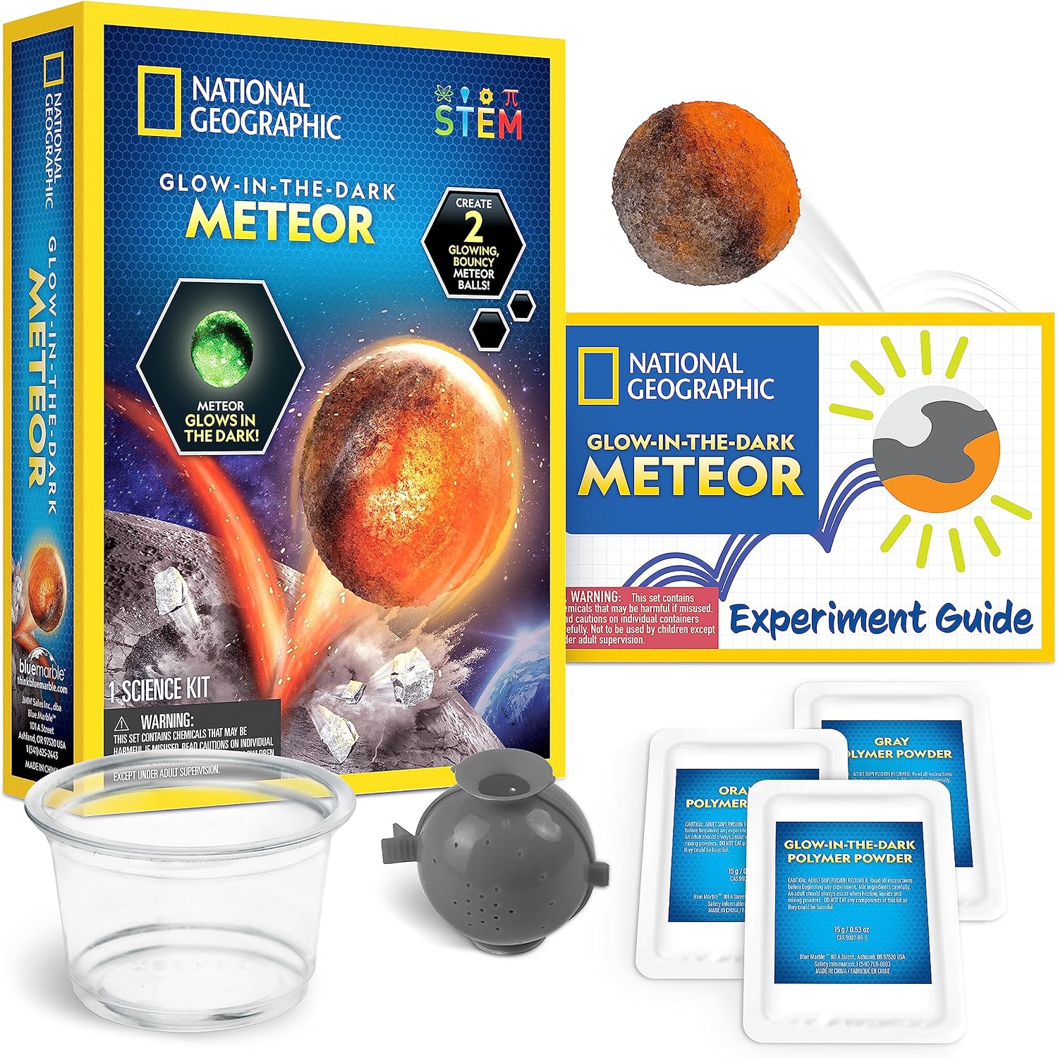 Blue Marble glow-in-the-dark meteor ball kit box