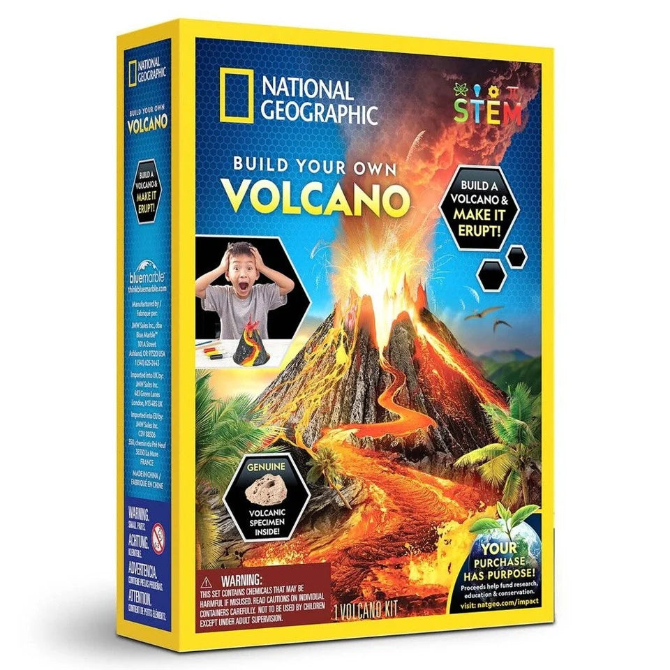 Blue Marble volcano science kit box showing Build Your Own Volcano