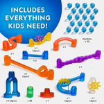 Assembled 75-piece STEM marble run with spiral elevator