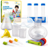 Blue Marble Junior Chemistry Lab Kit box showing 25 experiments and 20+ pieces