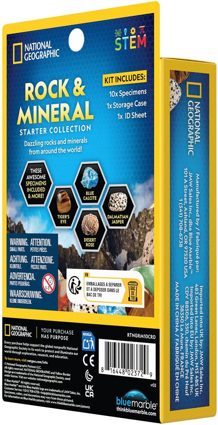 Child exploring National Geographic rock and mineral set
