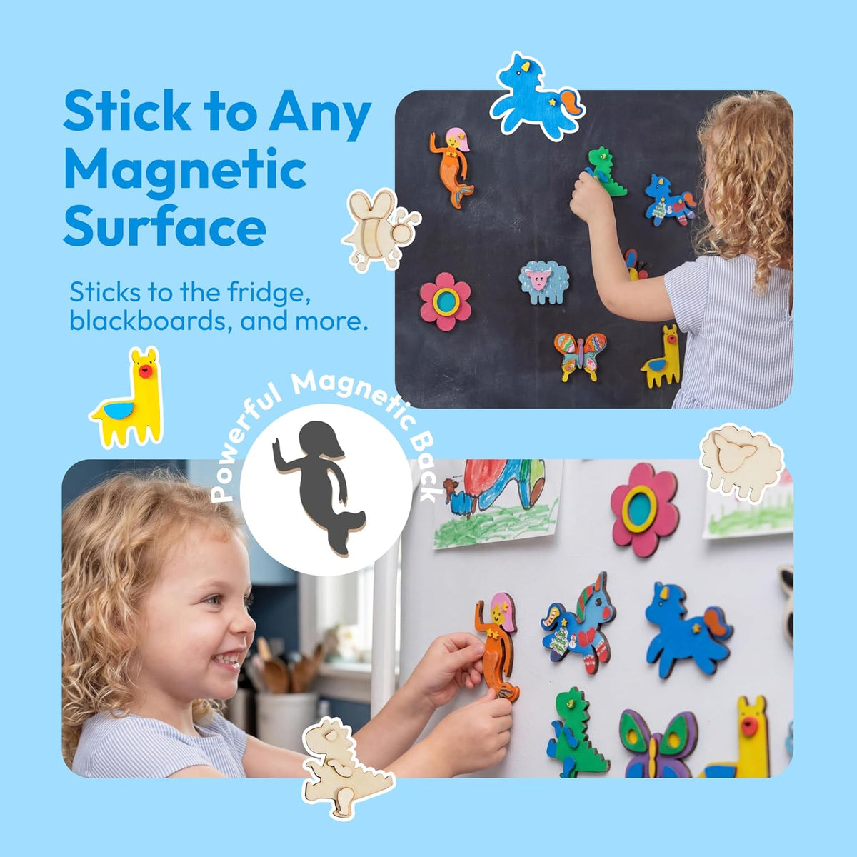 Glitter pen and brushes included in the Joyin craft kit