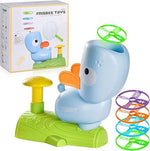 Flying disc launcher game set with discs and nets