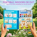 Watercolor painting templates with animal designs and brushes