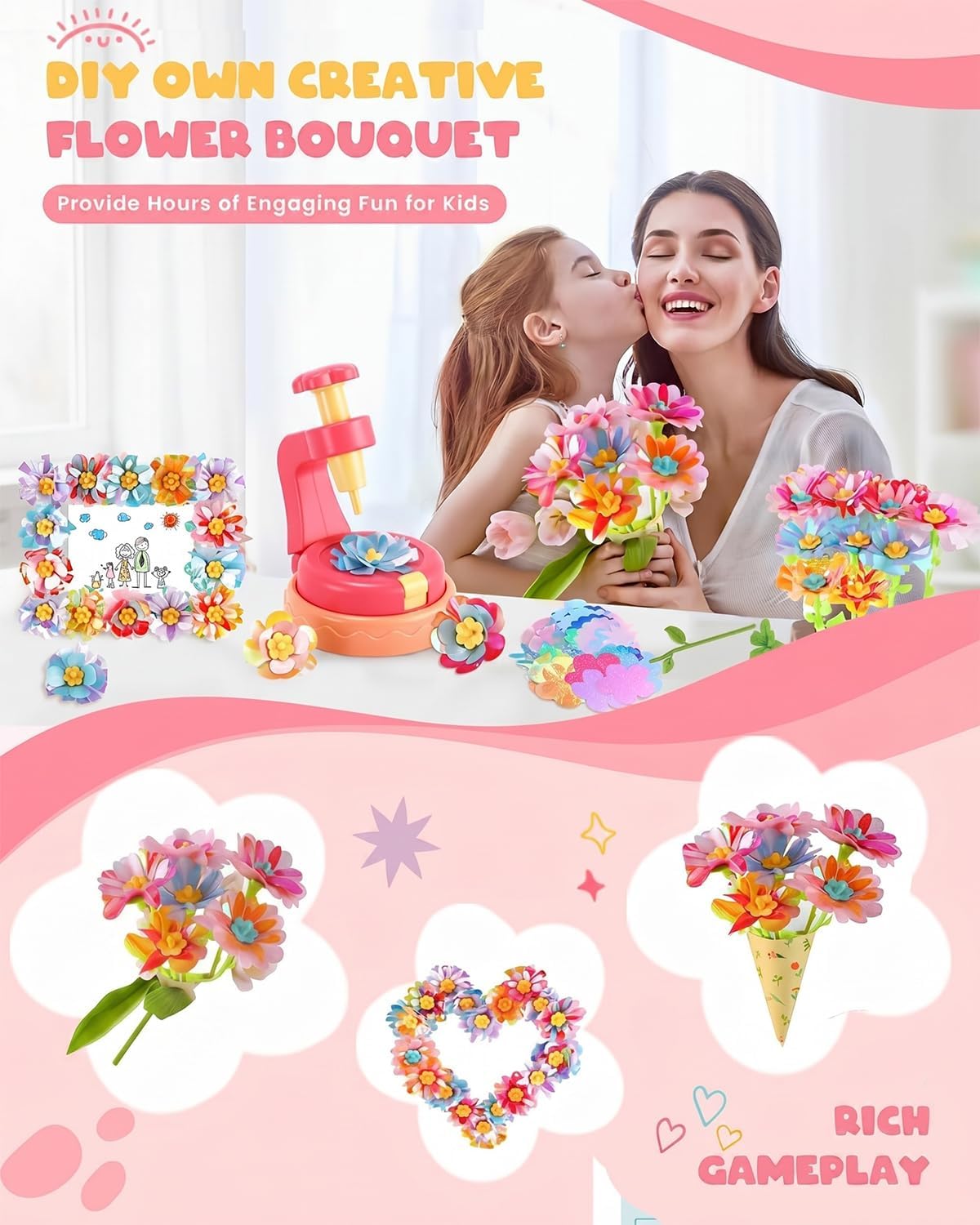 DIY Flower-Making Craft Kit, 235 Pieces