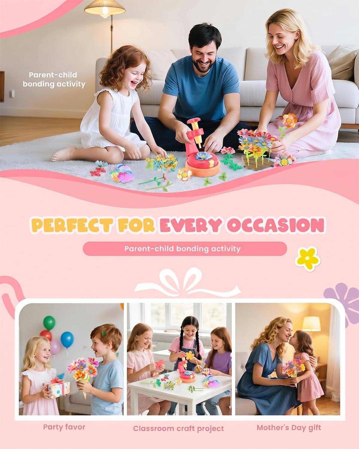 DIY Flower-Making Craft Kit, 235 Pieces