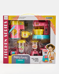 Happy family four-piece kitchen playset
