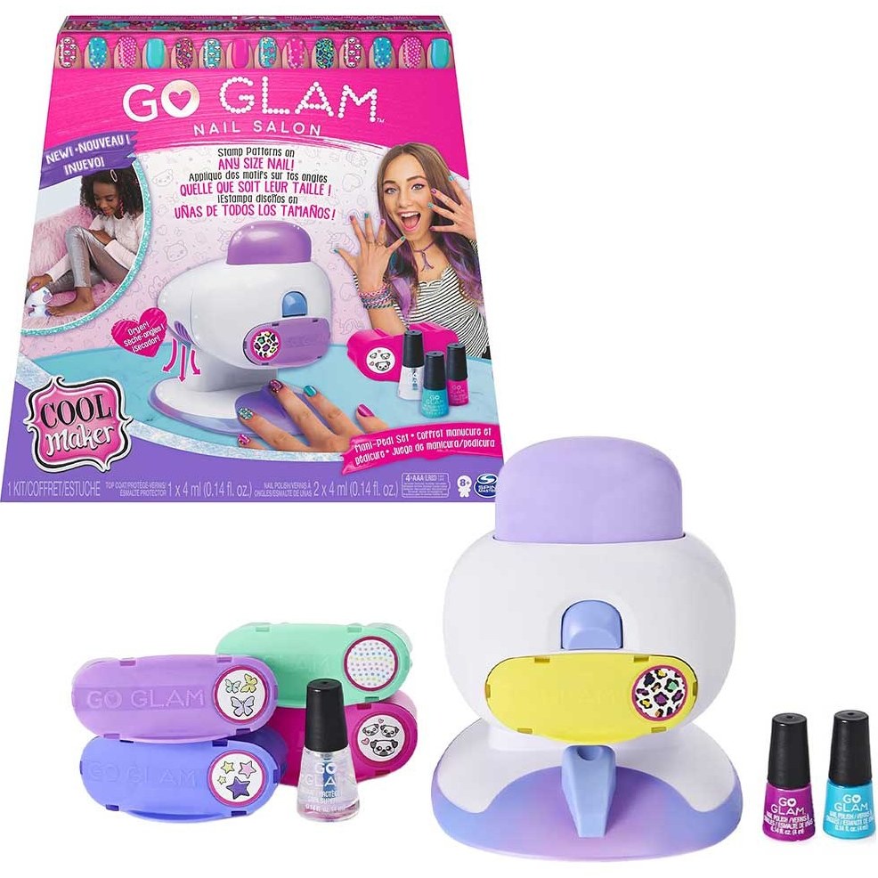 GO GLAM nail art salon set with dryer and five pattern capsules