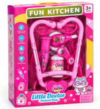 Pink 96-piece doctor role-play set with carry case