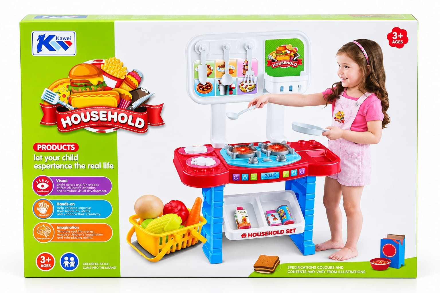 25-piece kids' kitchen playset with lights and sounds