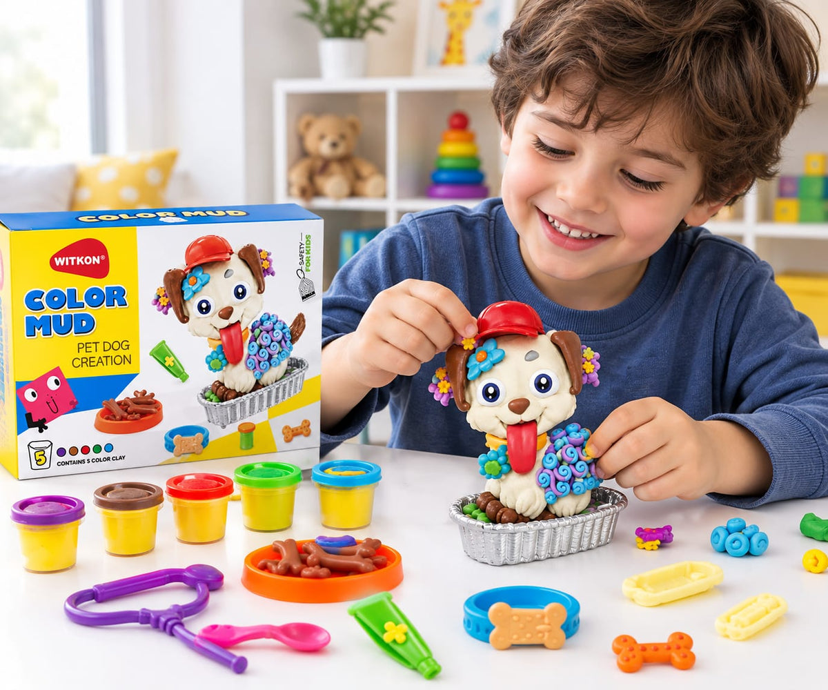 WITKON Veterinary Modeling Clay Playset with Dog