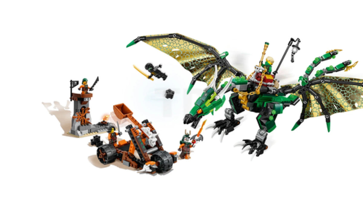Green Energy Dragon and Sky Pirates Watchtower Building Set, 603 Pieces