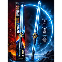 Plastic toy sword with LED lights, hidden inner sword and shield
