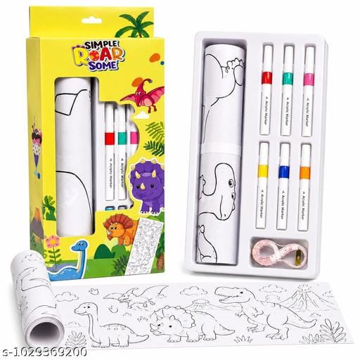 Coloring Roll Set with Pens and Measuring Tape