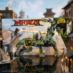 Green mechanical dragon building set with 573 pieces