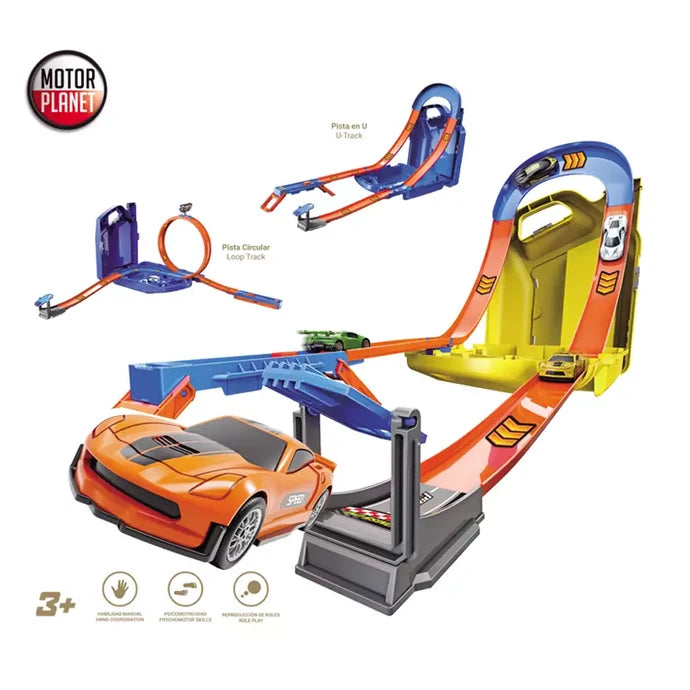 Gravity Race Track Set with 6 Die-Cast Cars