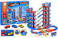 PAW Patrol six-floor parking garage track set with three cars