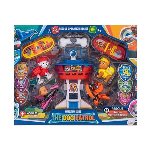 Paw Patrol rescue tower set with four figures