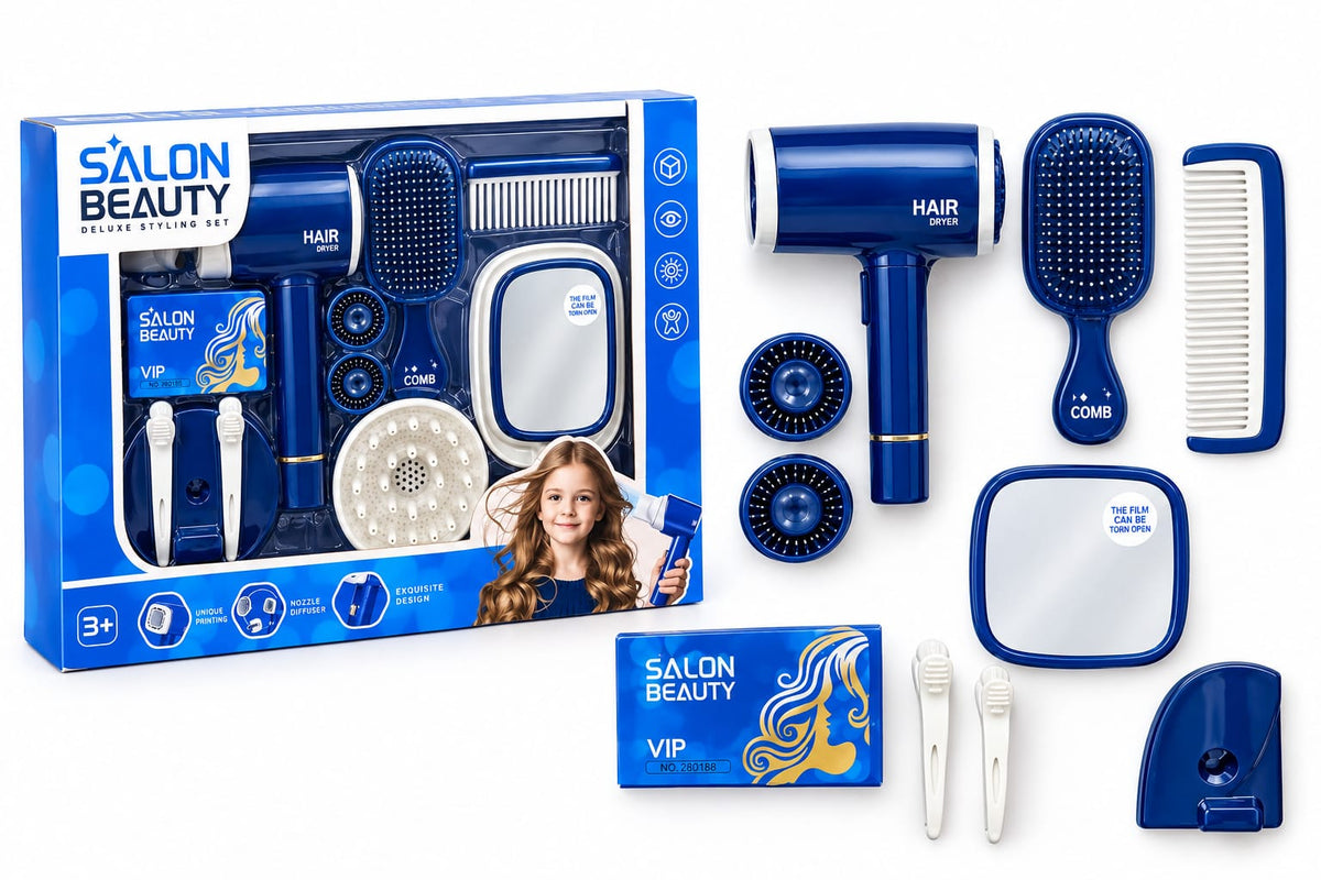 Hair Styling Set 2801BB with Salon Play Accessories