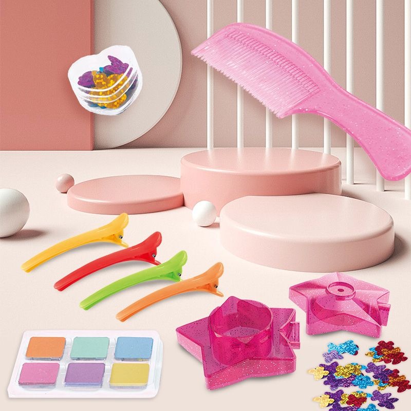 Hair Chalk Styling Set with 6 Colors and Accessories
