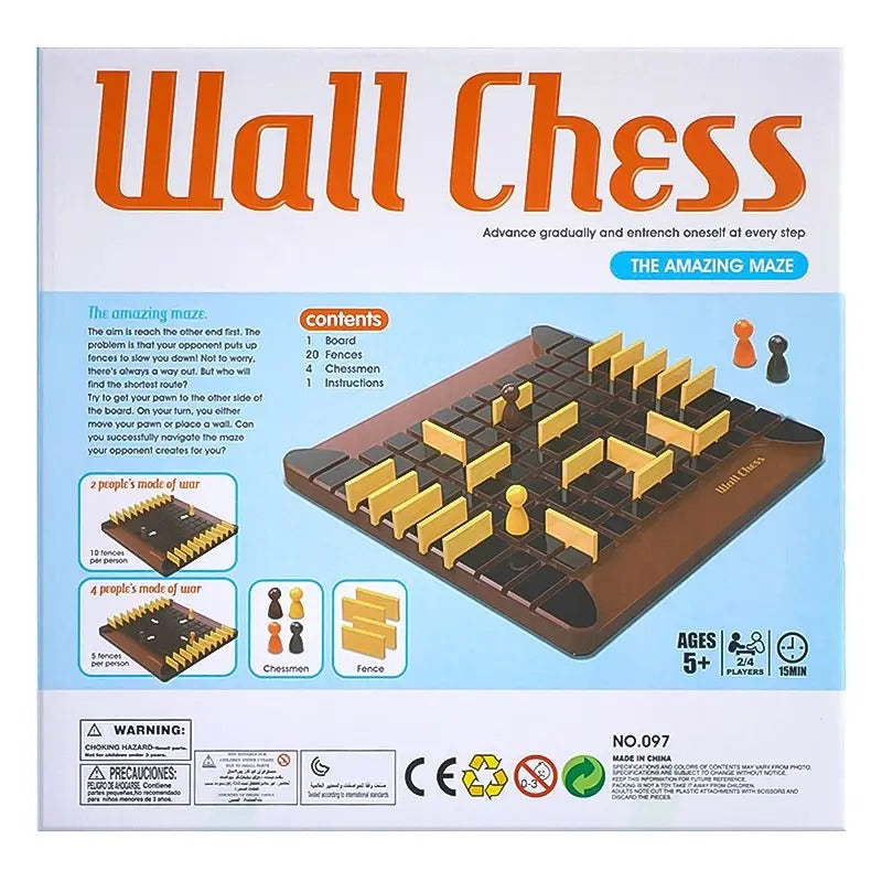 Wall Chess board game with fences and chessmen