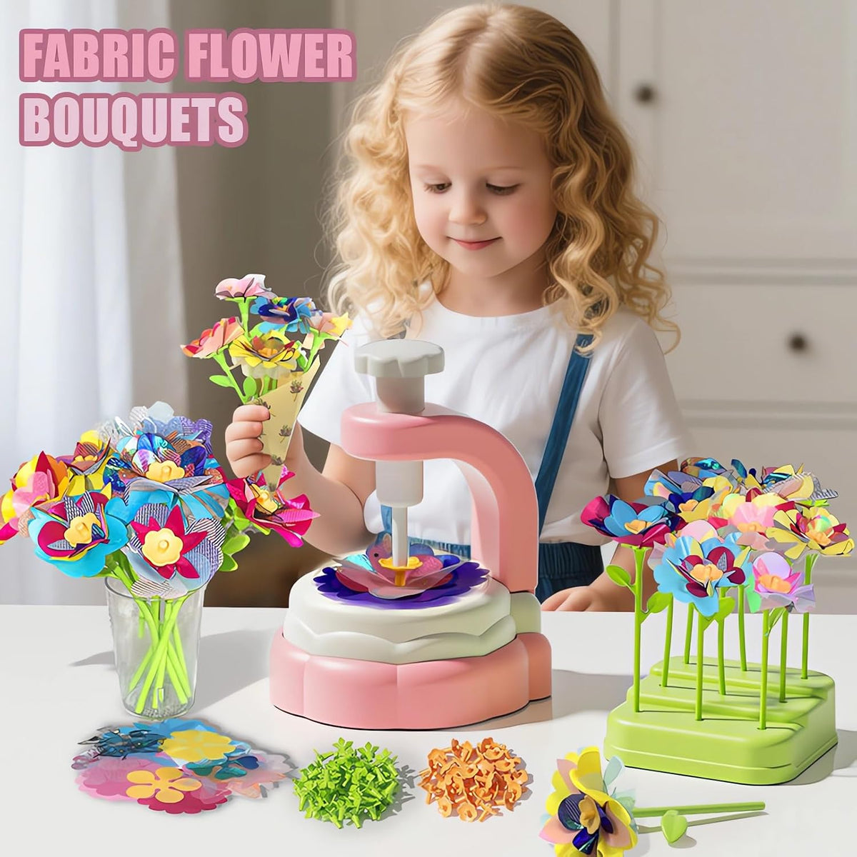 DIY Fabric Flower Bouquet Craft Kit, 183 Pieces