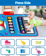 Foldable piano and drum mat with microphone