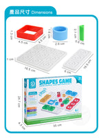 Shapes Game board with playing pieces