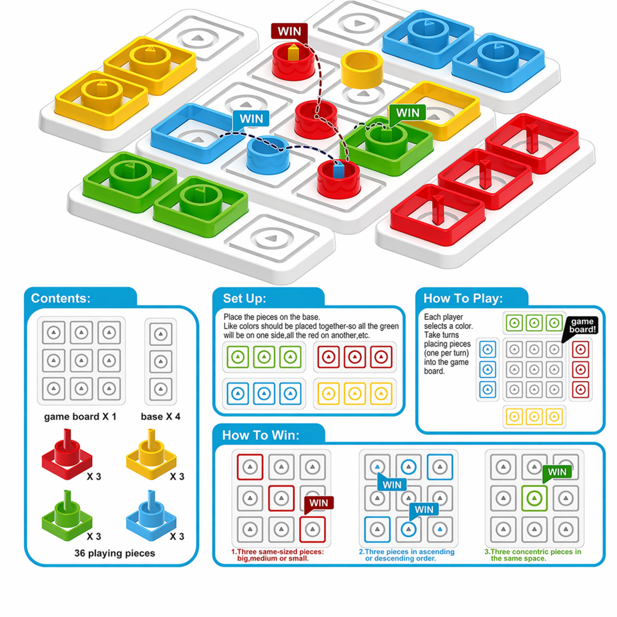 Shapes Game Color-Matching Strategy Board Game