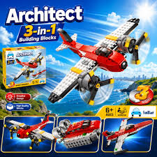 Decool 3-in-1 Aircraft Building Set, 241 Pieces