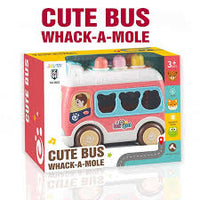 Toy bus with whack-a-mole and matching games