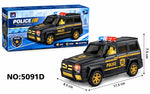 Police Toy Car with Lights and Sound, Friction-Powered
