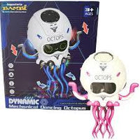 Mechanical dancing octopus robot with projected lights and music