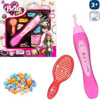 Hair styling and braiding set with toy machine and accessories