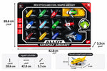 Toy aircraft package showing the aircraft and launch platform