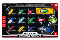 Die-cast toy aircraft with launch platform