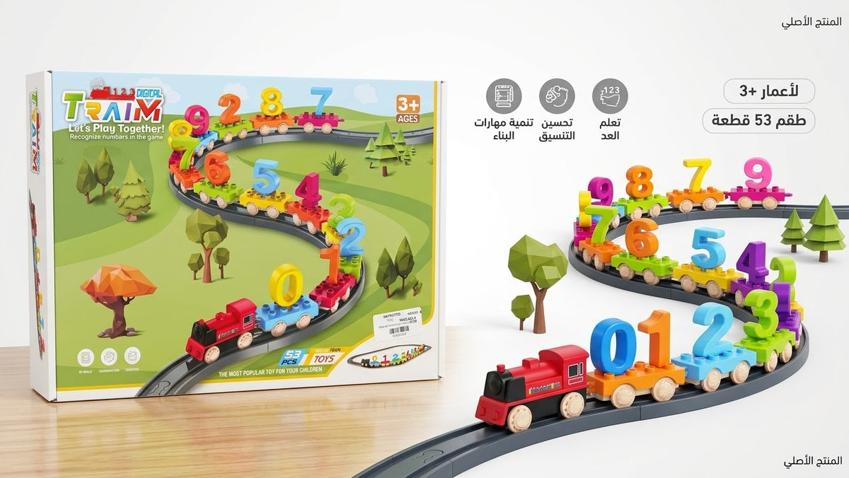 Digital Number Train Track Set, 53 Pieces