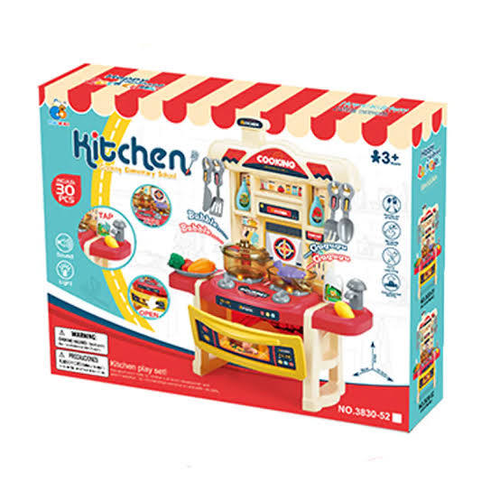 30-piece kids kitchen playset with lights and sound