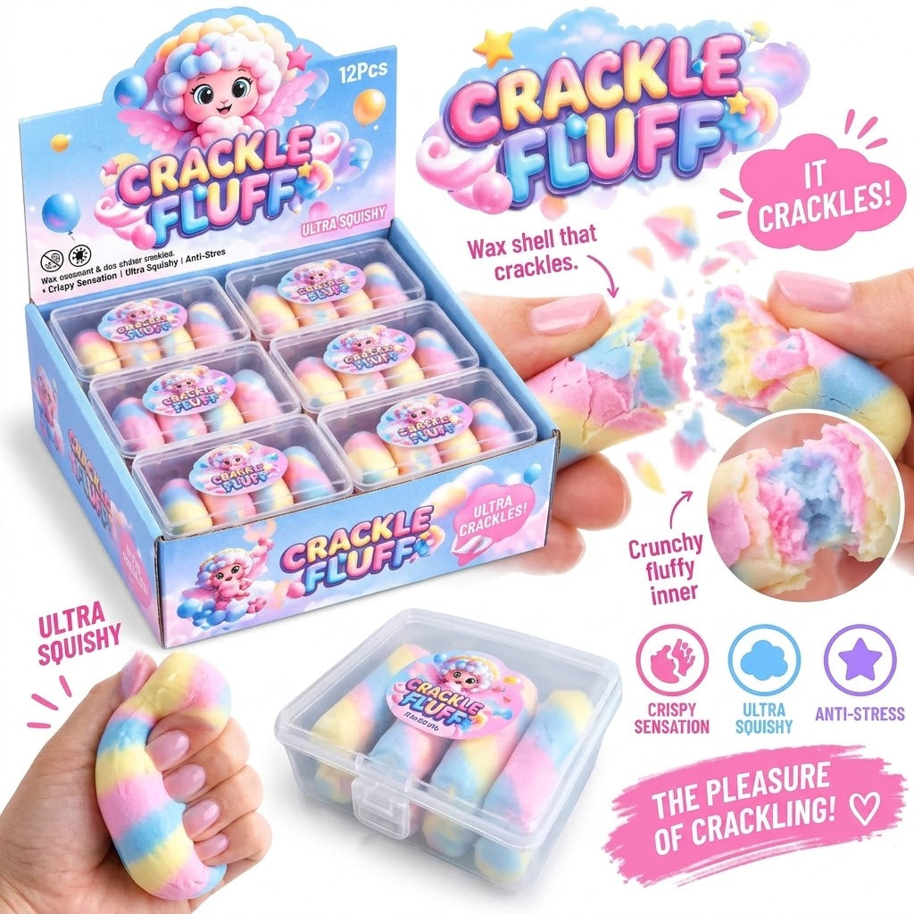 Crackle Fluff rainbow squishy sensory toy
