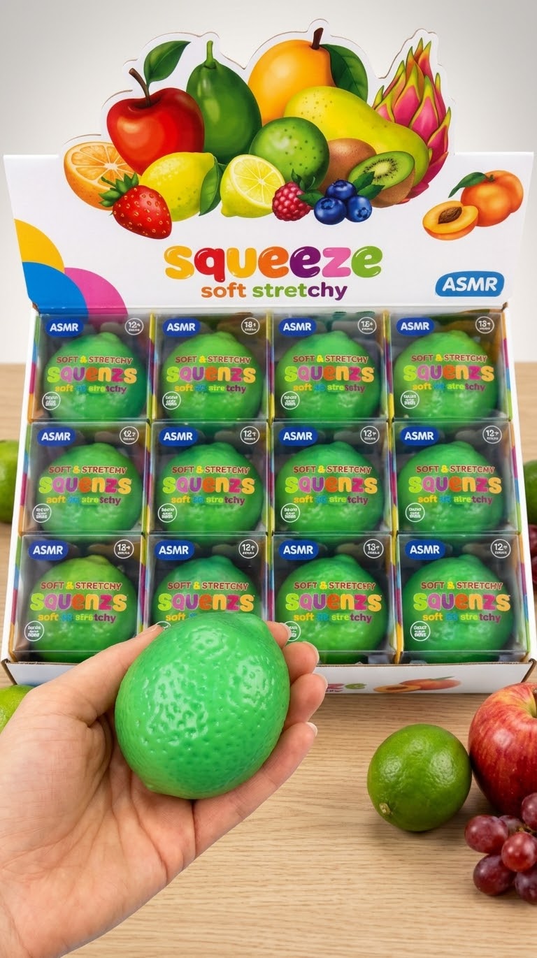 Squishy Fidget Toy with Crackling Sound, 6 Designs