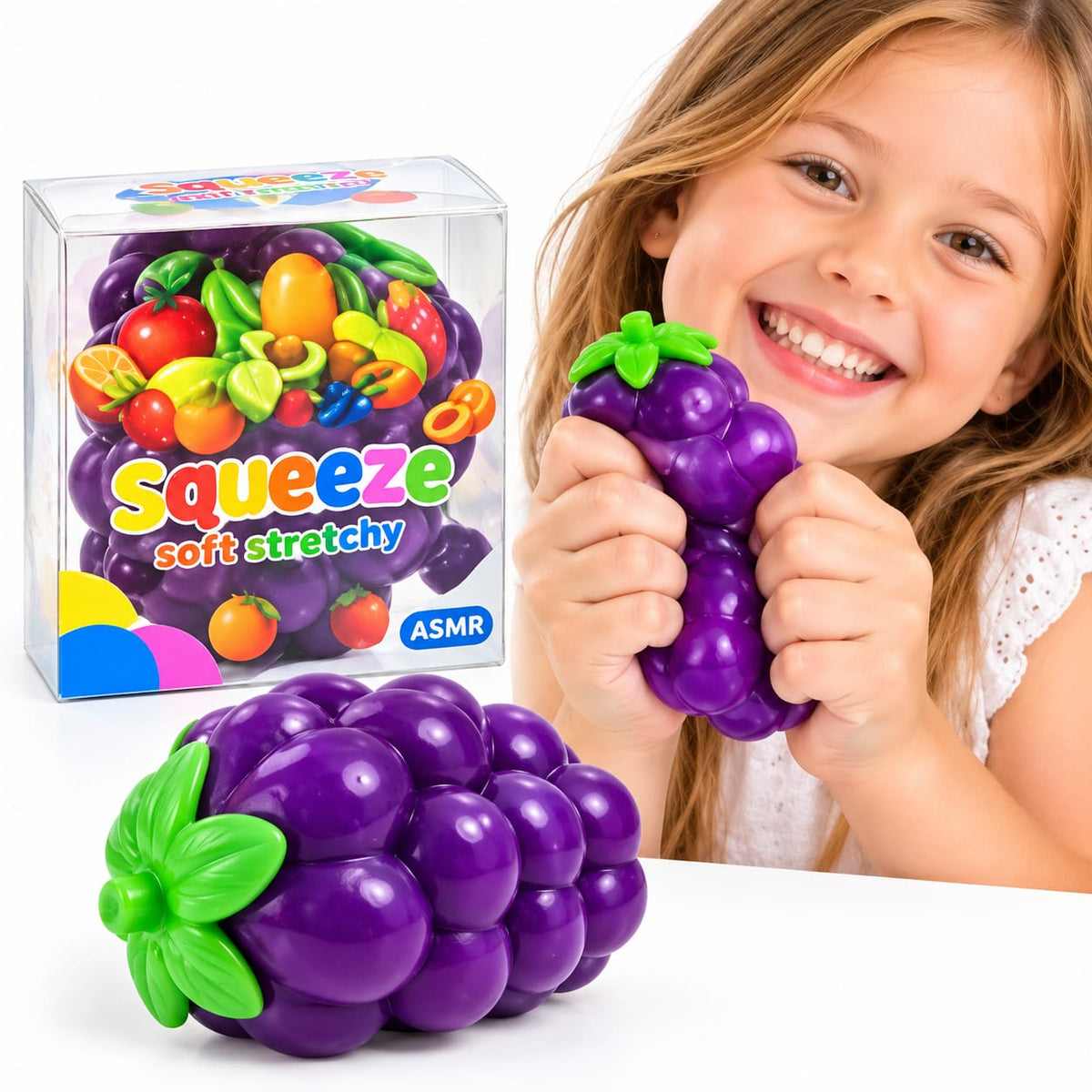 Grape Squeeze Sensory Fidget Toy with Crunch Sound