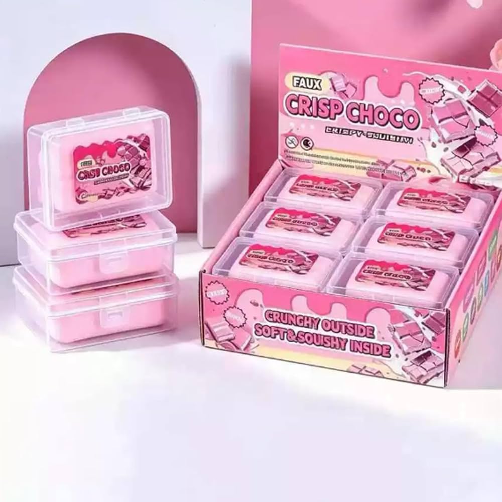 CRISP CHOCO squishy sensory toy in a clear plastic case
