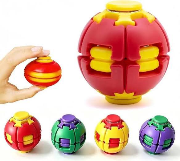 Press-and-Spin Fidget Ball, 1 Piece, Ages 3+