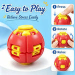 Press-and-Spin Fidget Ball, 1 Piece, Ages 3+